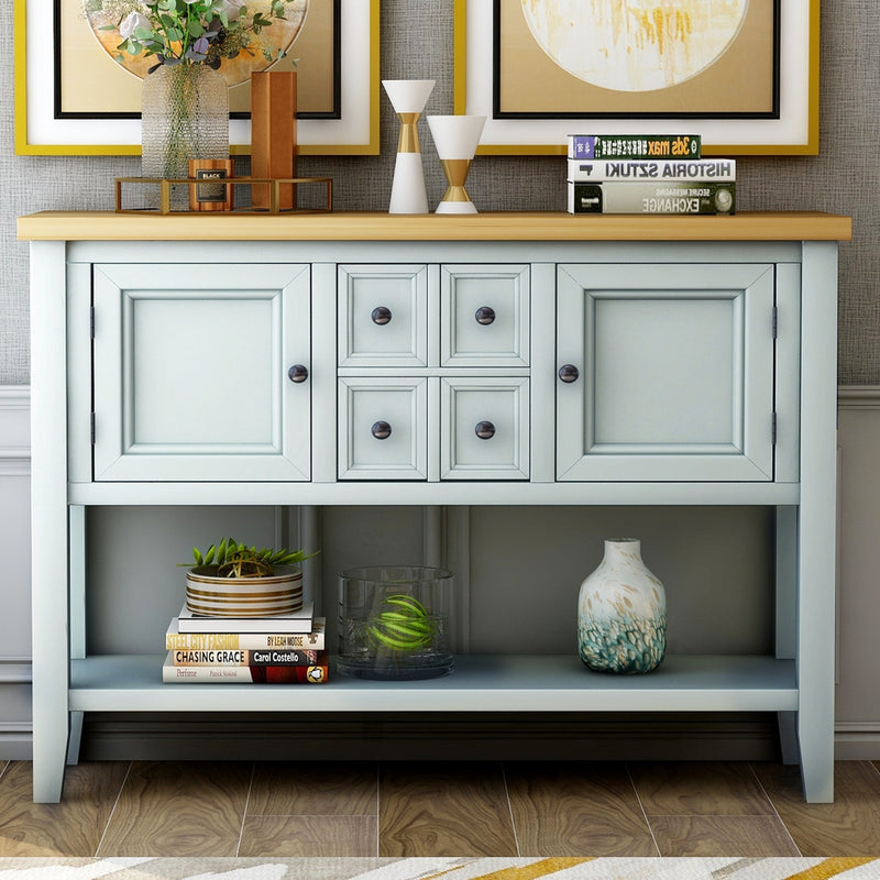 Buffet Sideboard Living Room Console Table - Lime White