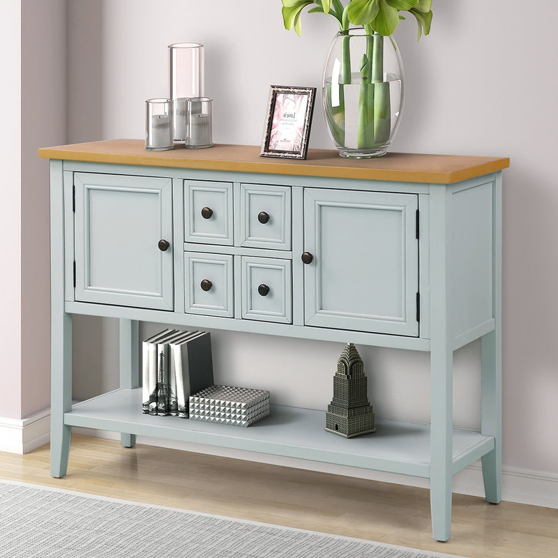Buffet Sideboard Living Room Console Table - Lime White