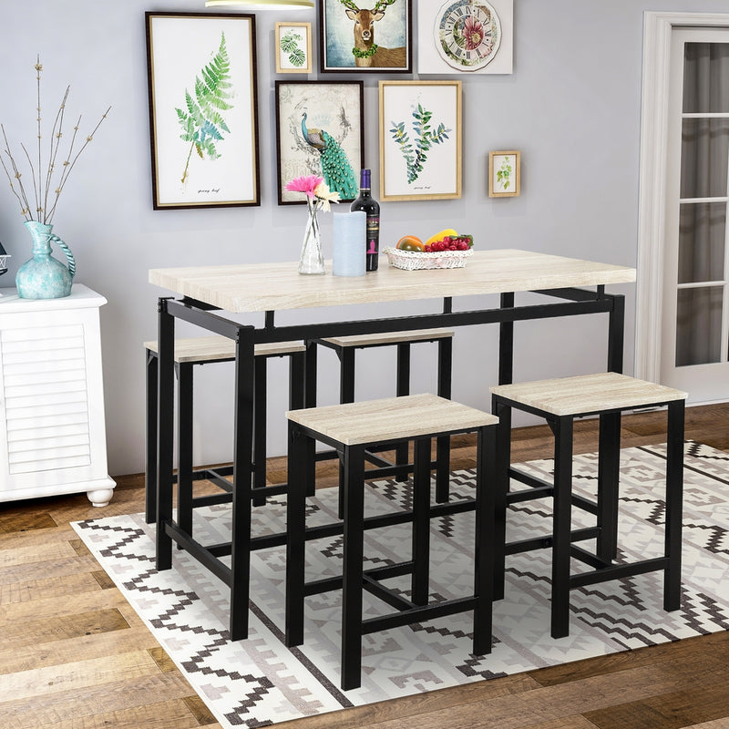 5 Piece Counter Height Dining Set - White
