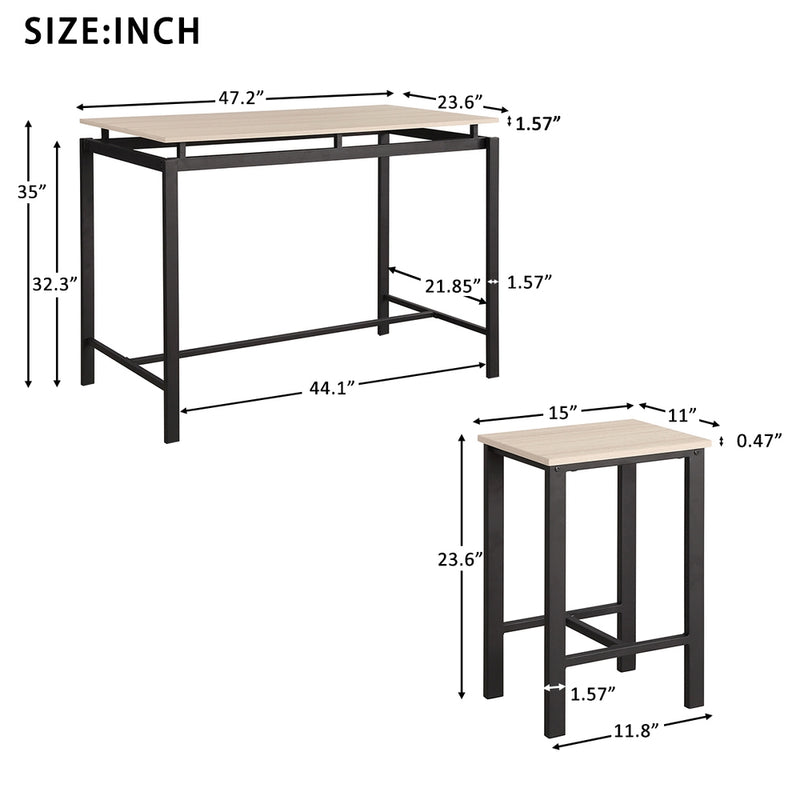 5 Piece Counter Height Dining Set - White
