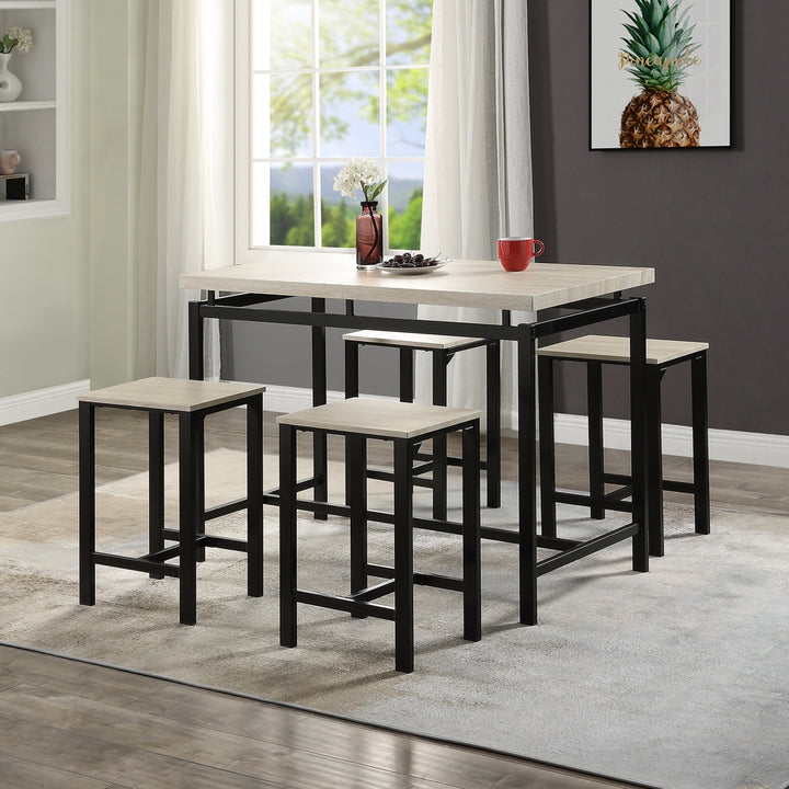 5 Piece Counter Height Dining Set - White