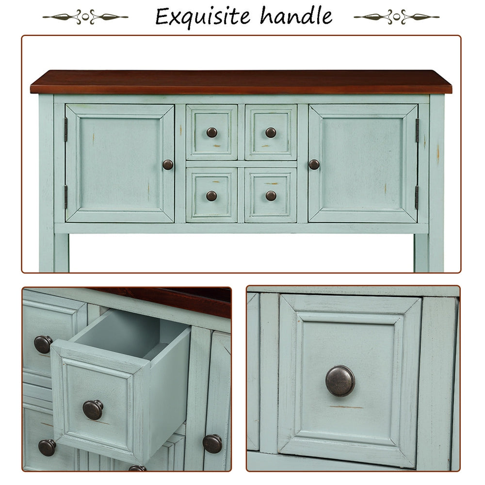 Buffet Sideboard Living Room Console Table - Antique Blue