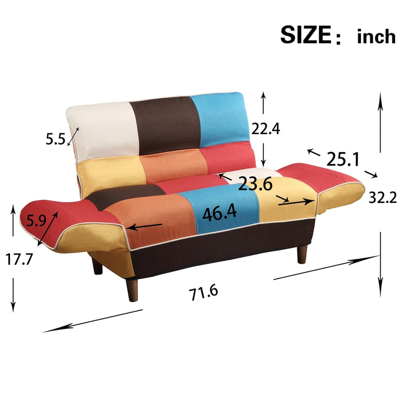 Convertible Futon Sofa Bed Recliner Couch - Multicolor