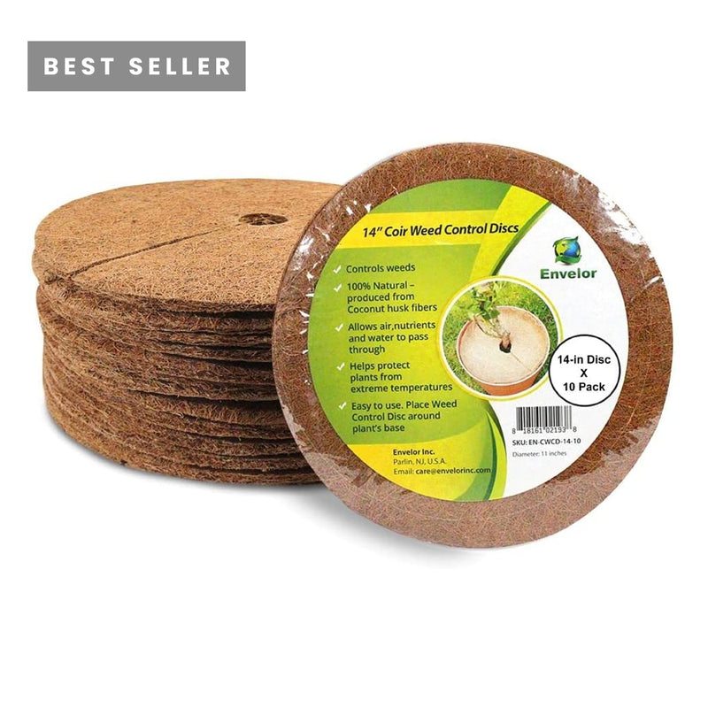 14 Inches Weed Control Discs Coco Tree Rings - 10 Pack