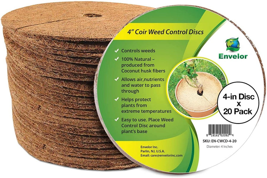 4 Inches Weed Control Discs Coco Tree Rings - 20 Pack