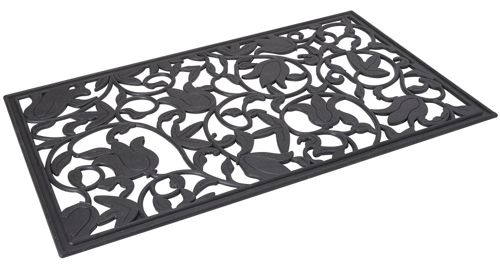 Tulips Iron Rubber Welcome Doormat