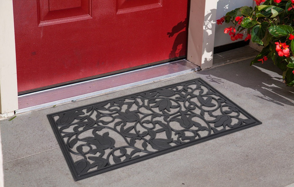 Tulips Iron Rubber Welcome Doormat