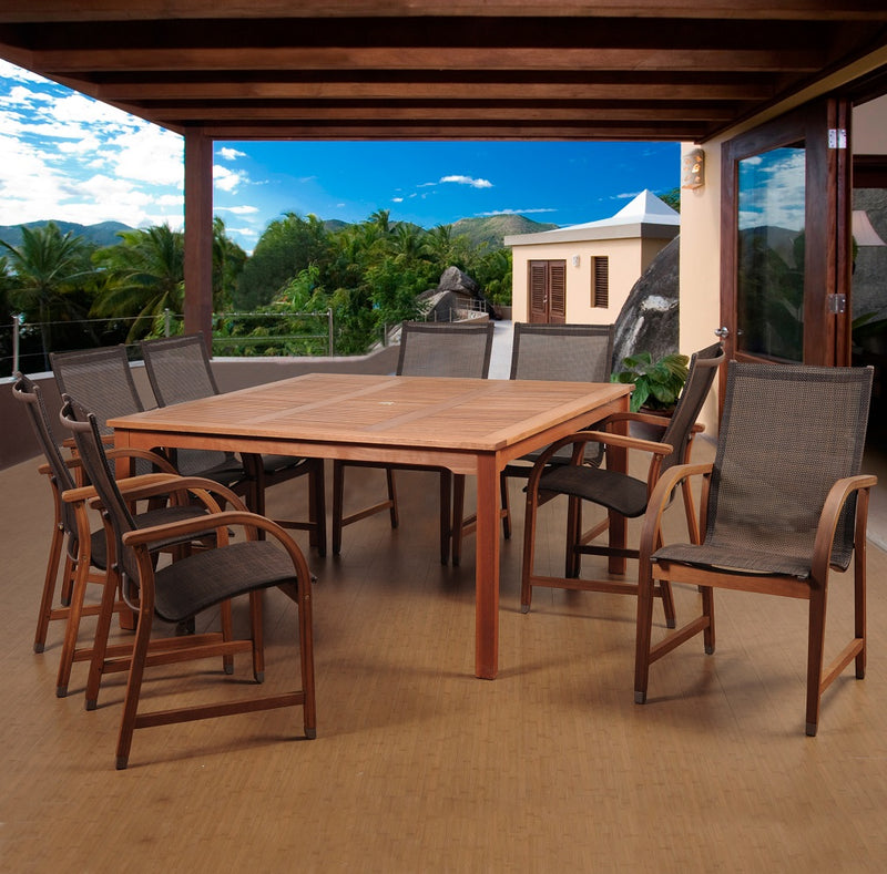 Bahamas 9 Piece Eucalyptus Square Dining Set