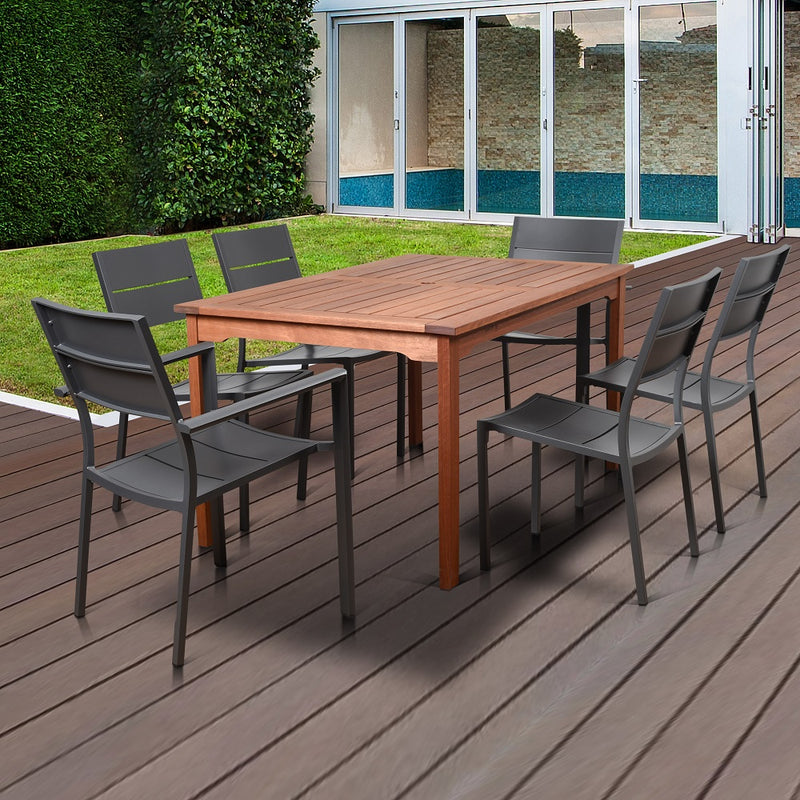 Koningsdam 7 Piece Eucalyptus Patio Dining Set