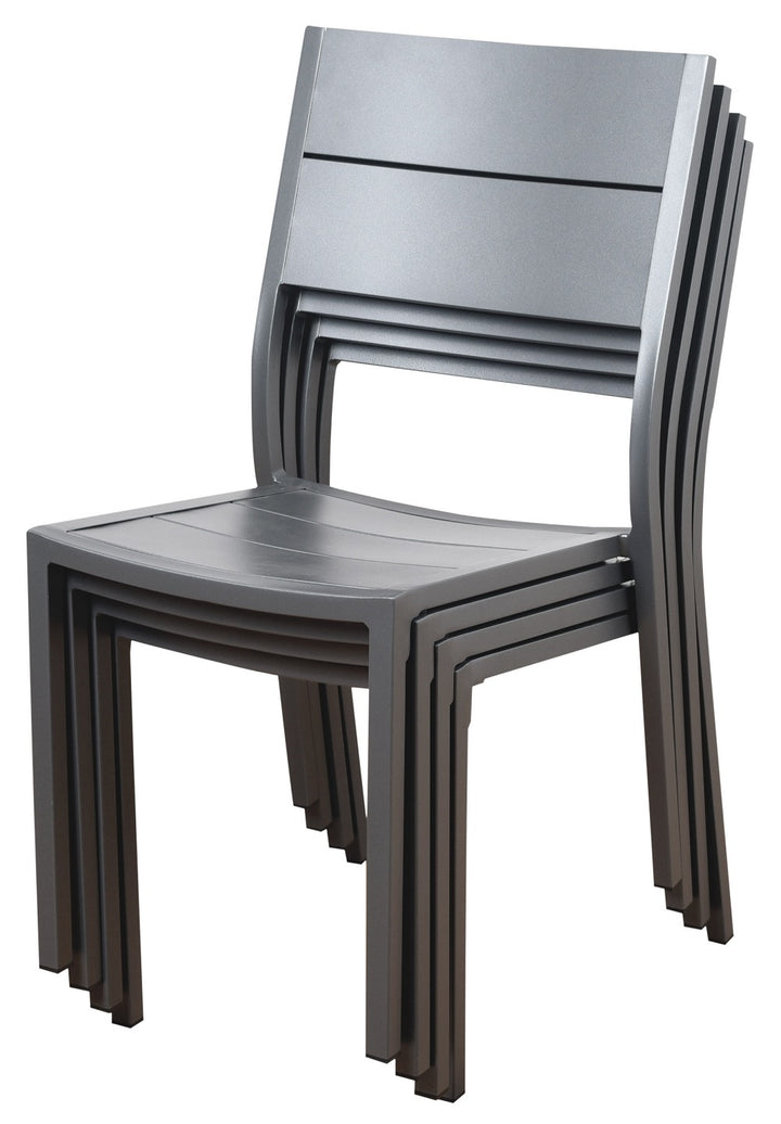 Koningsdam 4 Piece Aluminum Patio Chair Dining Sidechair Set