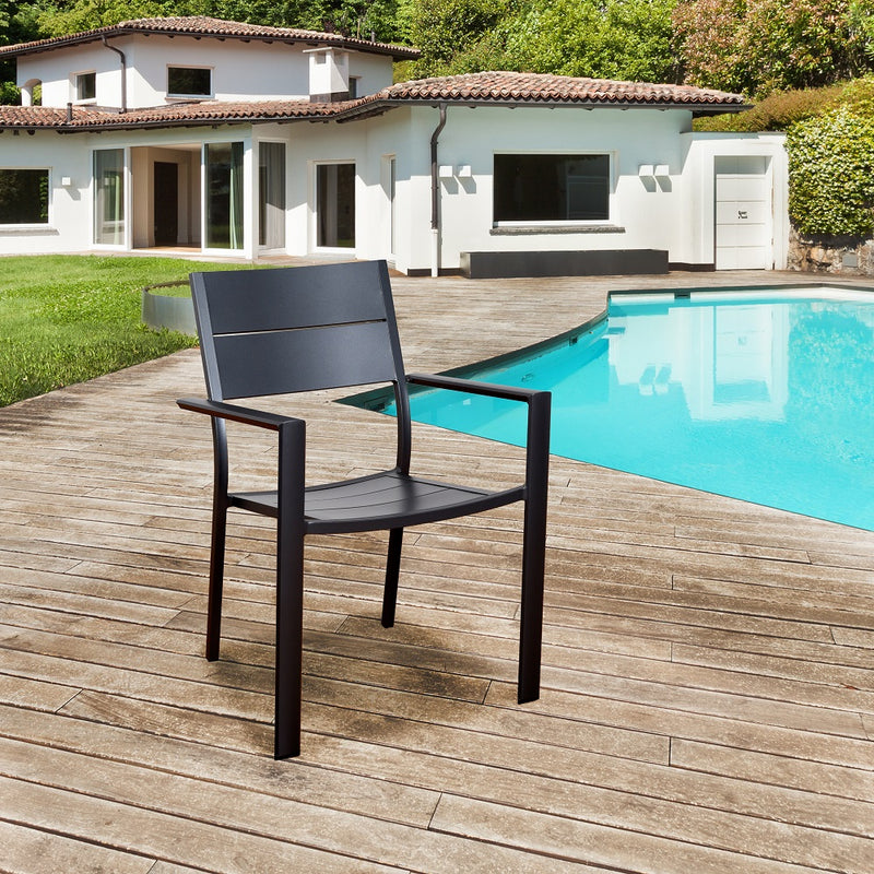 Koningsdam 4 Piece Aluminum Patio Chair Dining Armchair Set
