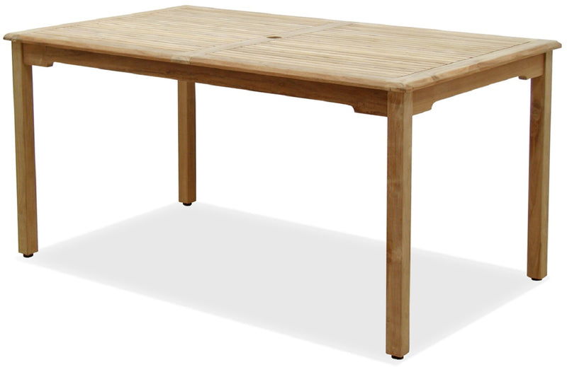 Luxemburg 7 Piece Teak / Wicker Rctangular Patio Dining Set