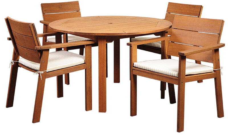Nelson Eucalyptus 5 piece Round Patio Dining Set