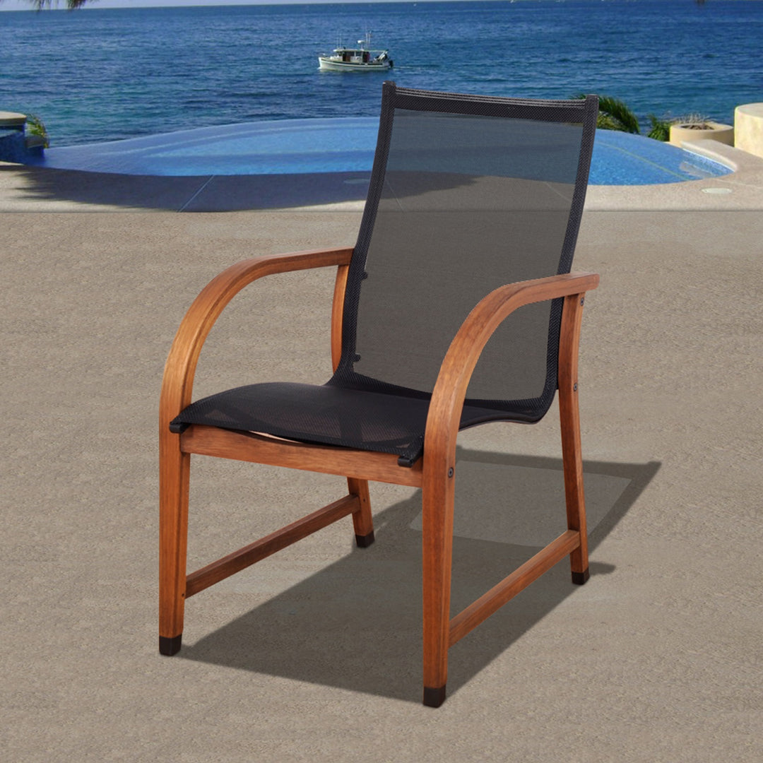 Bahamas Wooden Armchair 4 Piece Stackable Wood Chair Set