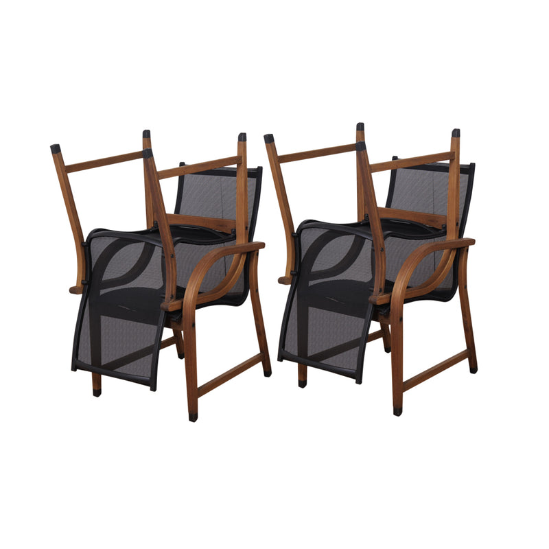 Bahamas Wooden Armchair 4 Piece Stackable Wood Chair Set