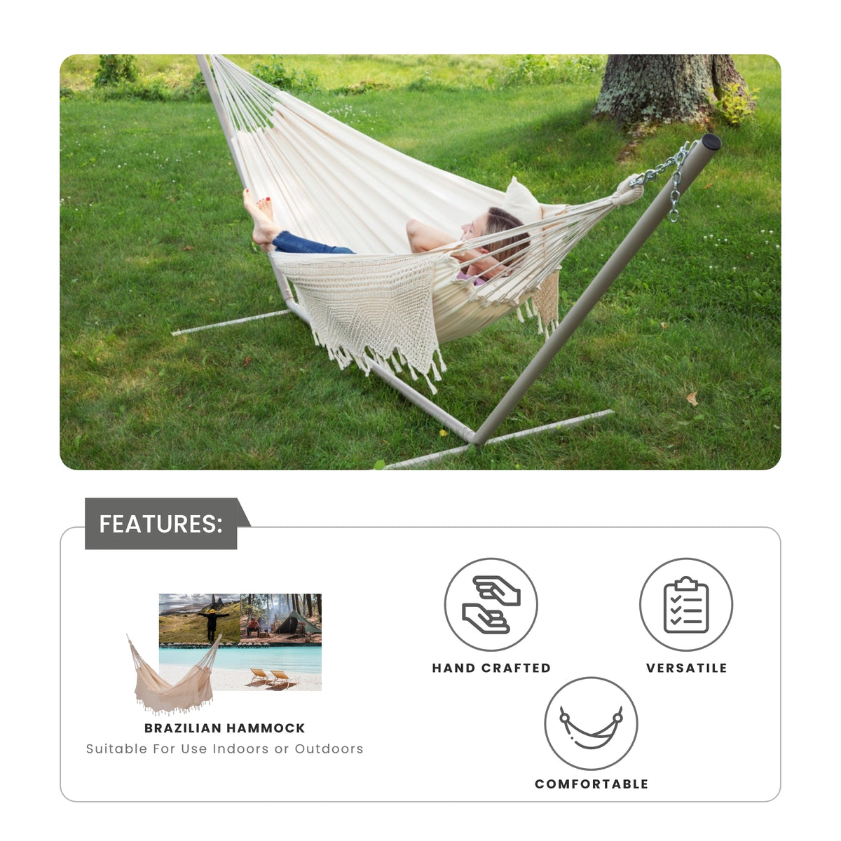 Bahia Brazilian Patio Hammock - Double