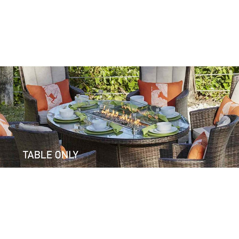 Oval Brown 7 Piece Outdoor Patio Dining Conversation Set