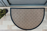 Checker Half Round Indoor Outdoor Door Mat - 24" x 36"