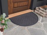 Checker Half Round Indoor Outdoor Door Mat - 24" x 36"