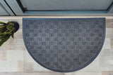 Checker Half Round Indoor Outdoor Door Mat - 24" x 36"