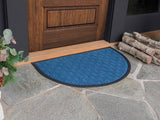 Checker Half Round Indoor Outdoor Door Mat - 24" x 36"