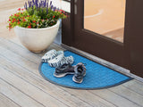 Checker Half Round Indoor Outdoor Door Mat - 24" x 36"