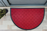 Checker Half Round Indoor Outdoor Door Mat - 24" x 36"