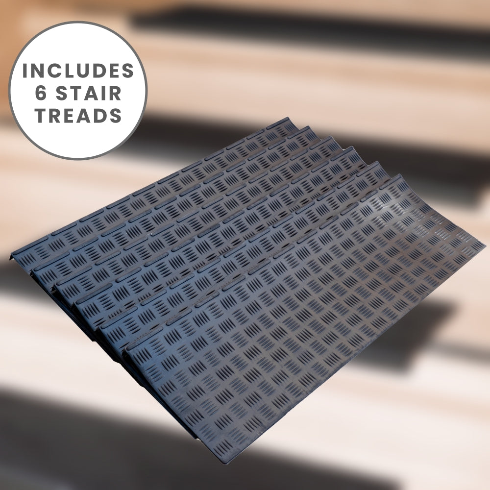 Checker Rubber Stair Tread Mats (6 Piece Set)