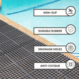 Interlocking Link Rubber Floor Mat - Select Size: 1 Pack, 4 Pack