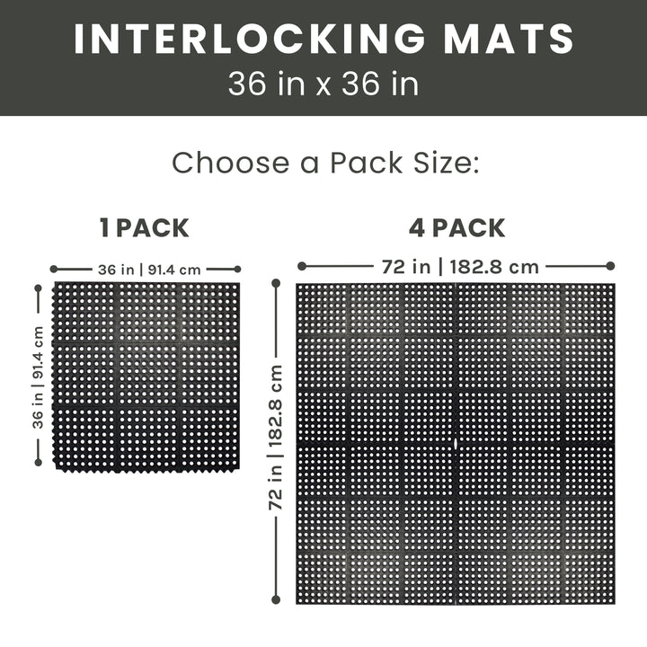 Interlocking Link Rubber Floor Mat - Select Size: 1 Pack, 4 Pack