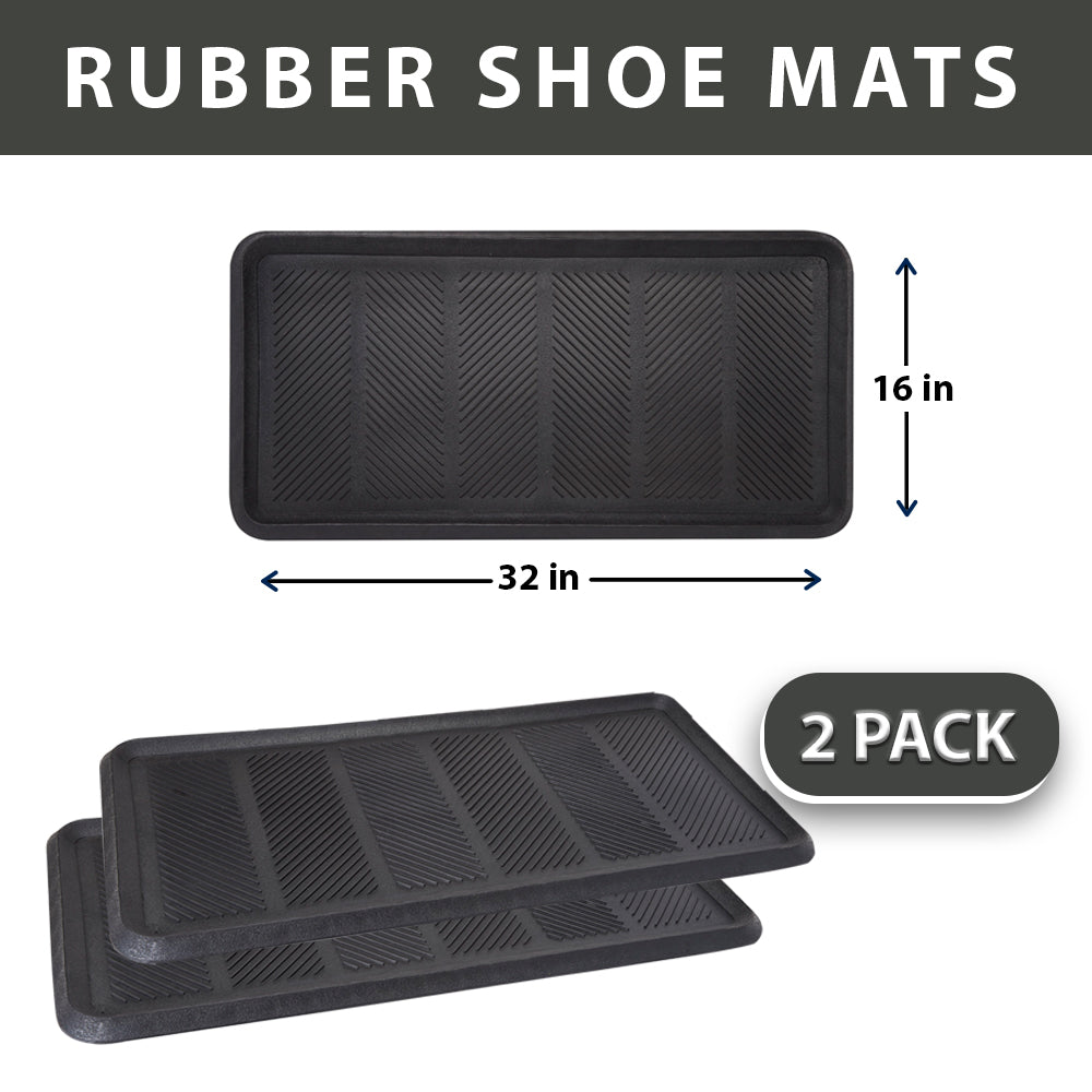 Chevron Rubber Boot Tray All Purpose Floor Tray (2 Pack) - view 3