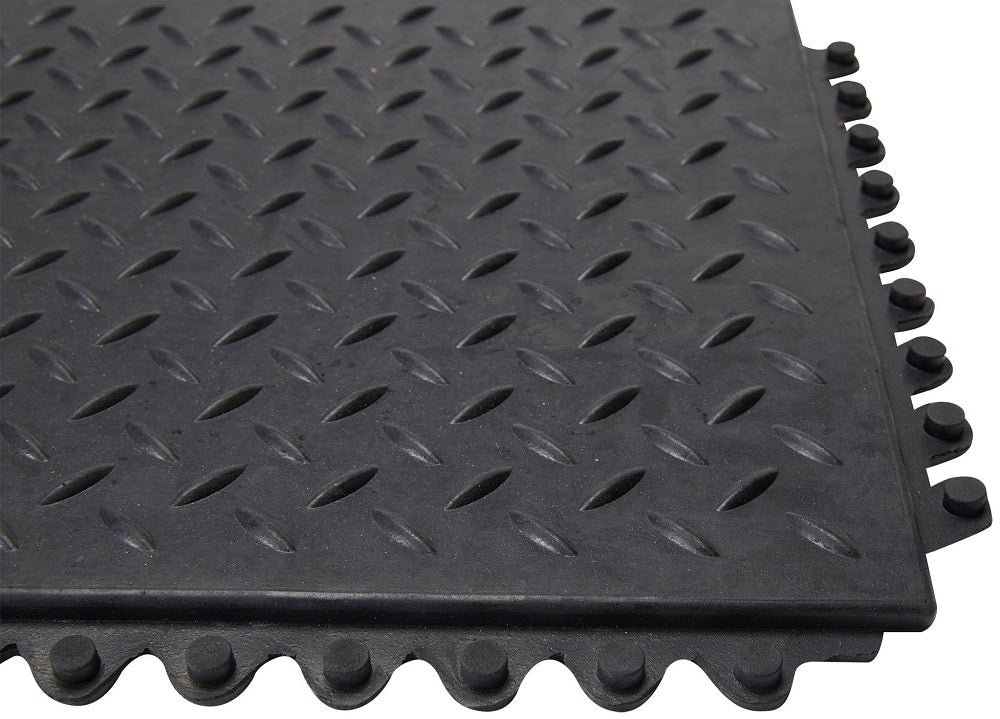 Checker Top Rubber Interlocking Floor Mat