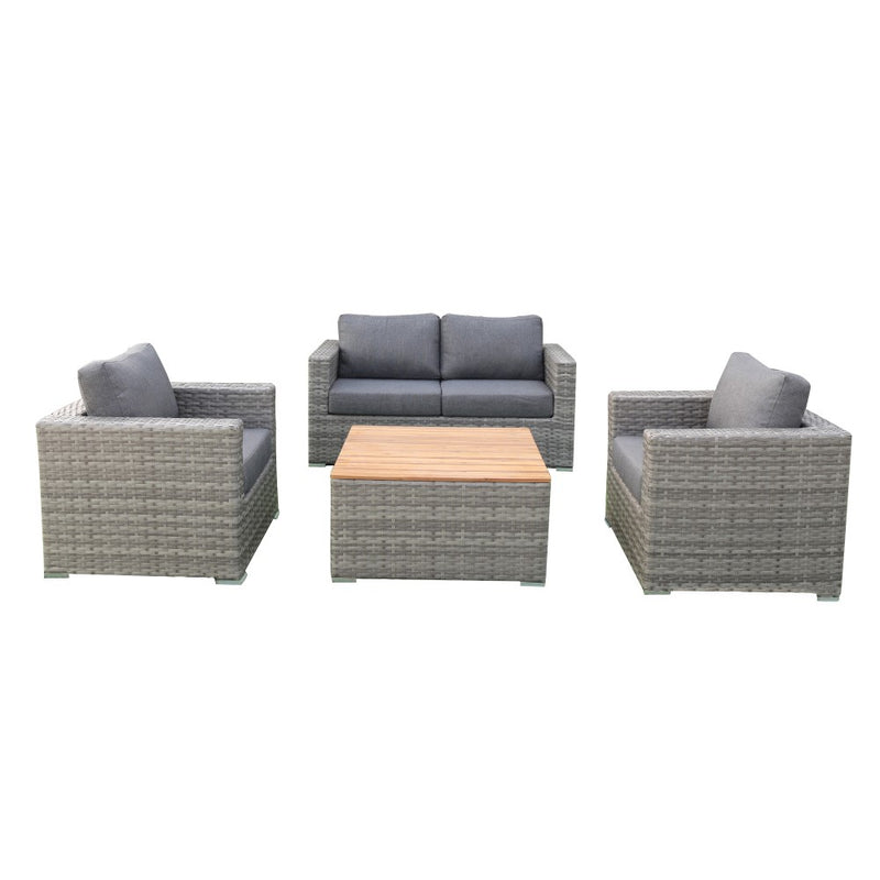 Miami 4-Piece Patio Furniture Conversation Love Seat Set