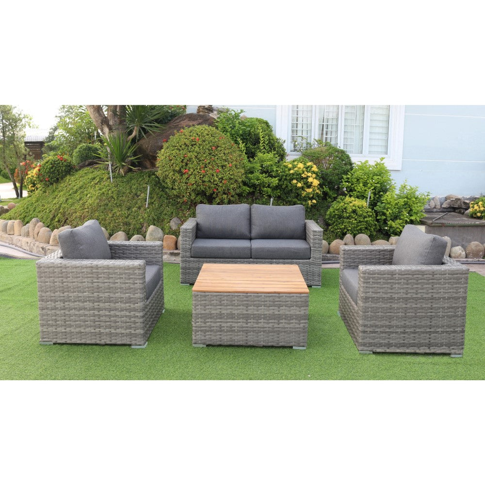 Miami 4-Piece Patio Furniture Conversation Love Seat Set