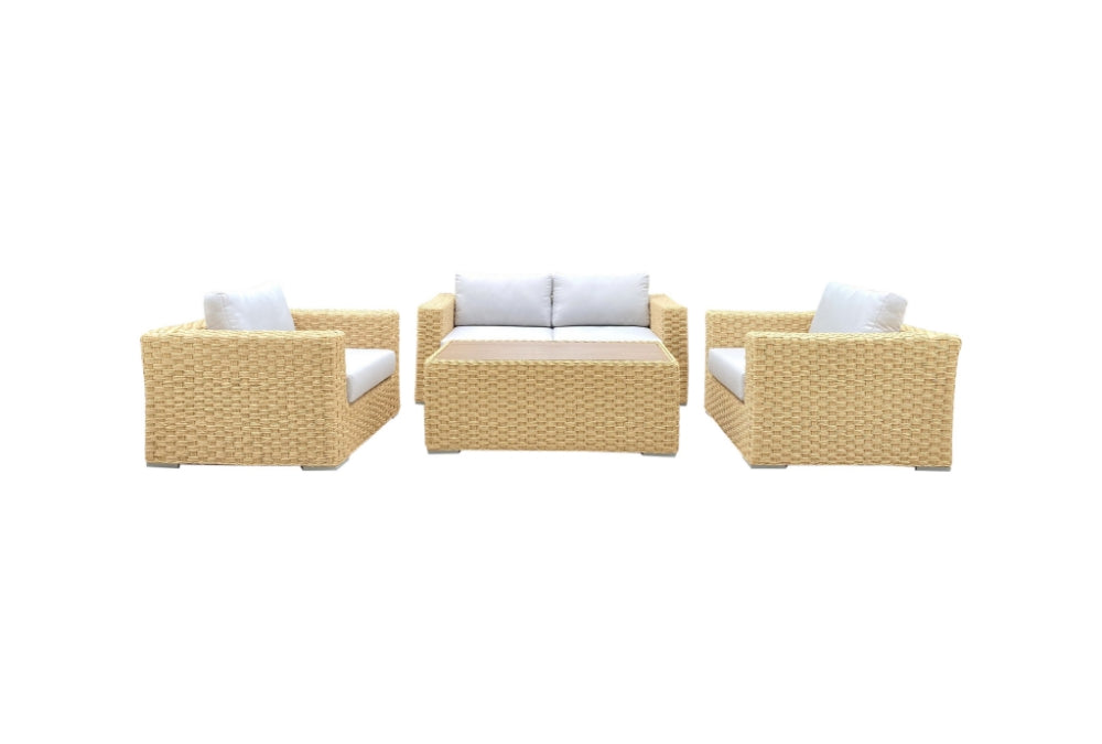4-Piece Malibu Outdoor Patio Furniture Love Seat Set