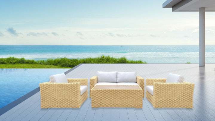 4-Piece Malibu Outdoor Patio Furniture Love Seat Set