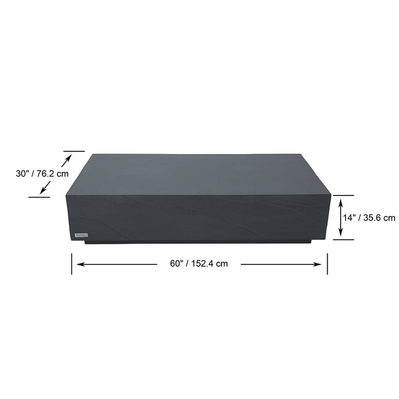 Elementi Colorado Patio Coffee Table End Table Set of 3 Concrete, Slate Black - Rectangle