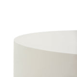 Elementi Rome Round Patio Coffee Table Indoor Outdoor Furniture Concrete, Cream White - 40 x 40 Inches
