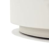 Elementi Rome Round Patio Coffee Table Indoor Outdoor Furniture Concrete, Cream White - 40 x 40 Inches