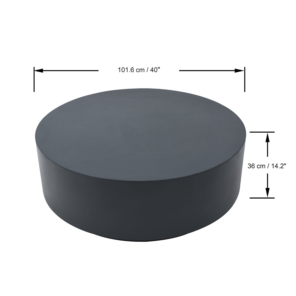 Elementi Rome Patio Coffee Table Set of 3 Concrete, Slate Black - Round