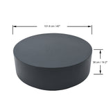 Elementi Rome Patio Coffee Table Set of 3 Concrete, Slate Black - Round