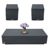 Elementi Colorado Patio Coffee Table End Table Set of 3 Concrete, Slate Black - Rectangle