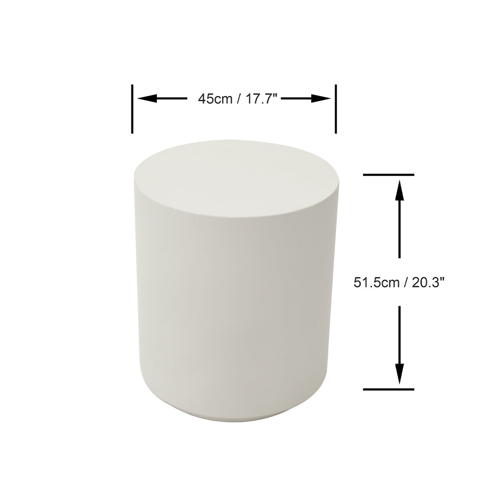 Elementi Rome Patio Coffee Table Set of 3 Concrete, Cream White - Round