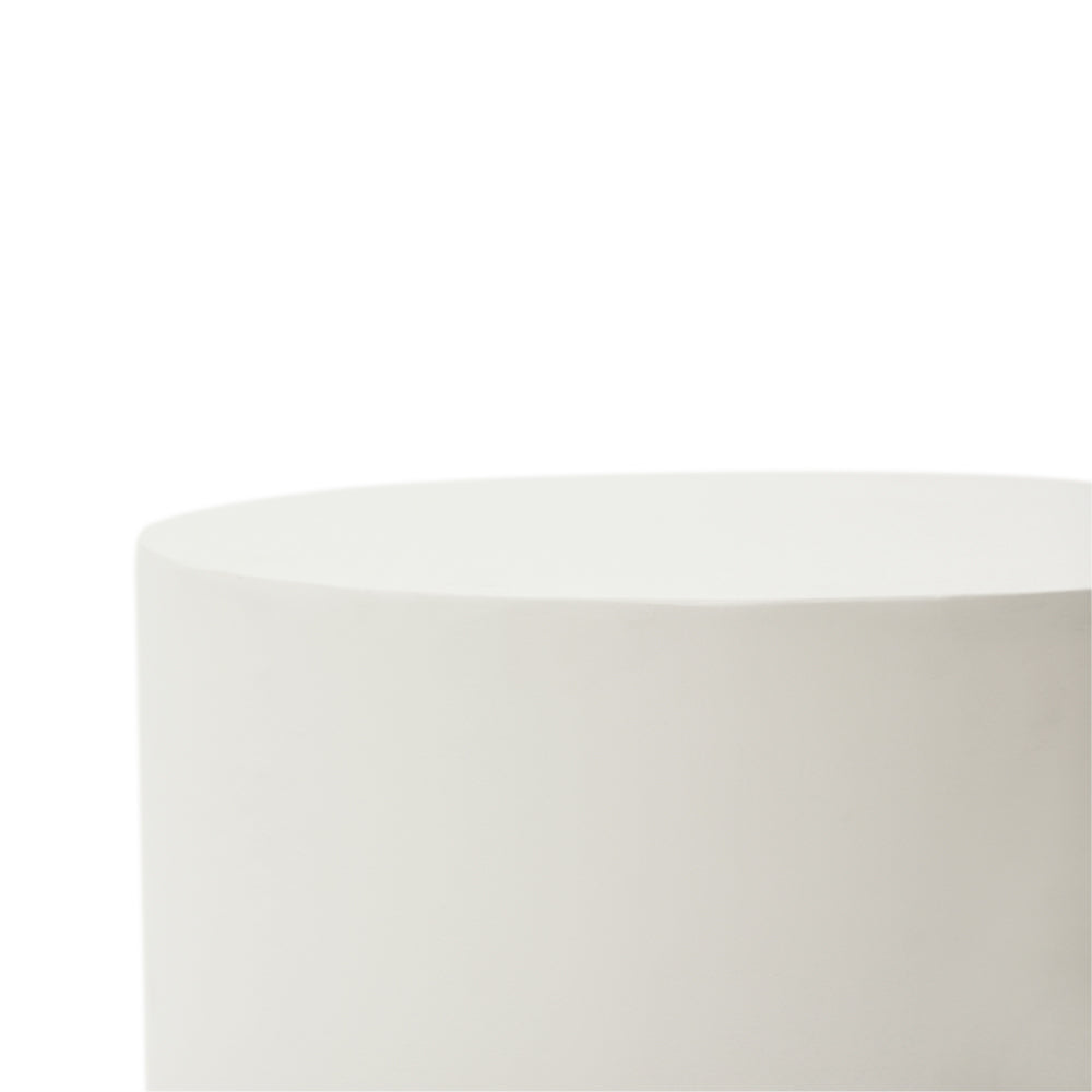 Elementi Rome Round Patio Side Table Set of 2, Cream White - 17.7 x 17.7 Inches