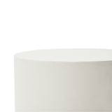Elementi Rome Round Patio Side Table Set of 2, Cream White - 17.7 x 17.7 Inches