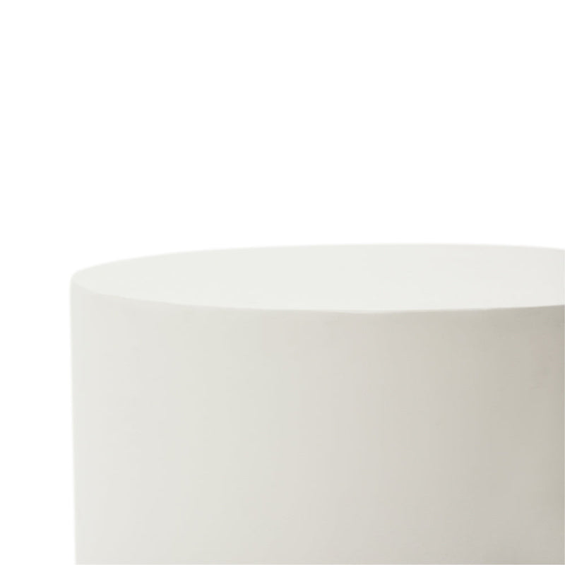 Elementi Rome Round Patio Side Table Set of 2, Cream White - 17.7 x 17.7 Inches