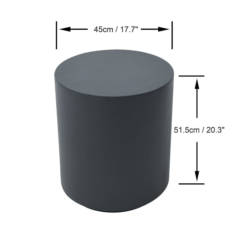 Elementi Rome Round Patio Side Table Set of 2, Slate Black - 17.7 x 17.7 Inches