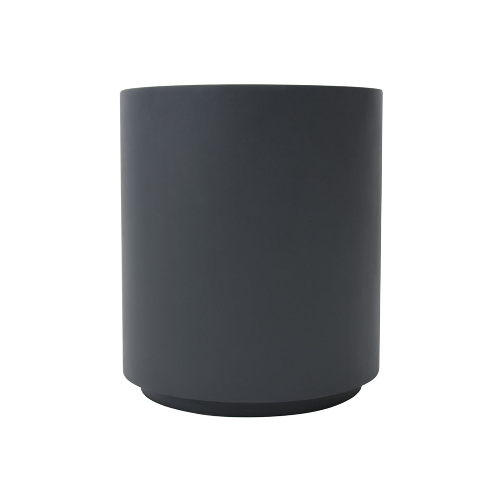 Elementi Rome Round Patio Side Table Set of 2, Slate Black - 17.7 x 17.7 Inches
