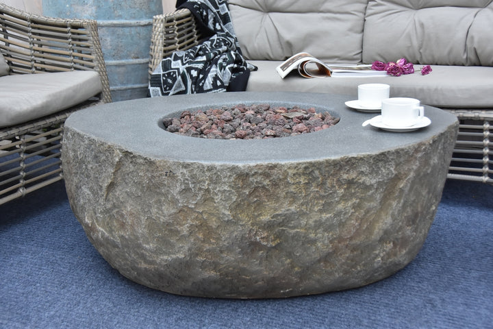 Outdoor Boulder Fire Pit Table - Select Fuel Type