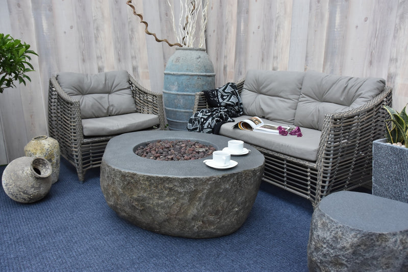 Outdoor Boulder Fire Pit Table - Select Fuel Type